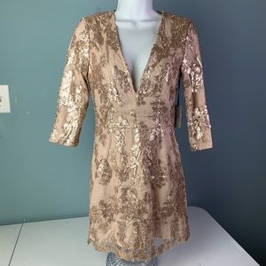 Lovers + Friends Sequin 3/4 Sleeve Dress Size XS